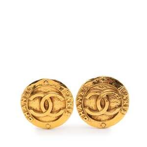 Chanel Cc Logo Round Clip-On Earrings #229105C72B